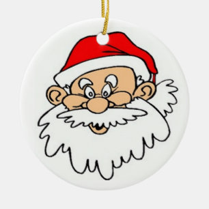 ORNEMENT EN CÉRAMIQUE SANTA CLAUS FACE