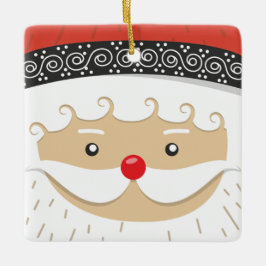 Ornement En Céramique Santas Jolly Face Noël