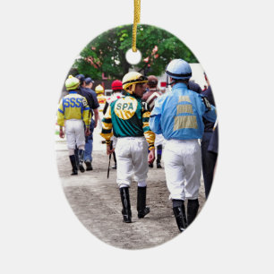 Ornement En Céramique Saratoga Jockeys