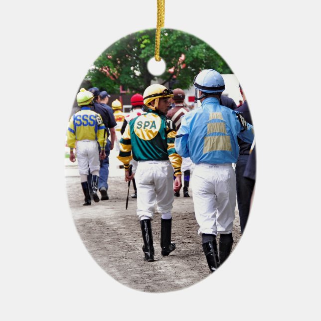 Ornement En Céramique Saratoga Jockeys (Devant)