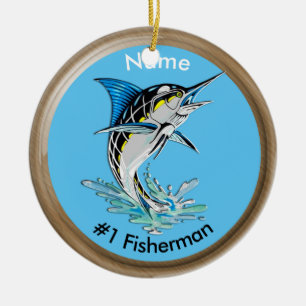 Ornement En Céramique Saut du pêcheur de Marlin #1
