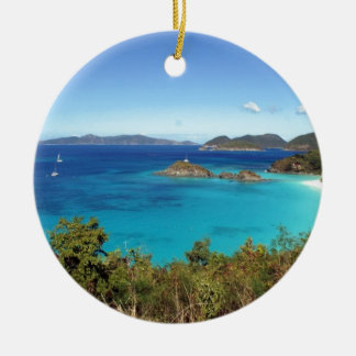 Ornement En Céramique Scène d'île des Caraïbes