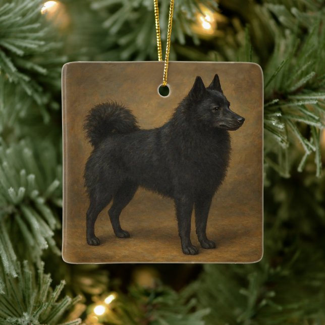Ornement En Céramique Schipperke (Arbre)