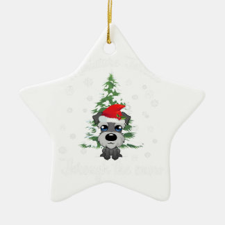 Ornement En Céramique Schnauzer miniature par neige | Chien de Noël