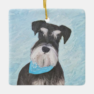 Ornement En Céramique Schnauzer (Miniature) Peinture - Joli chien origin