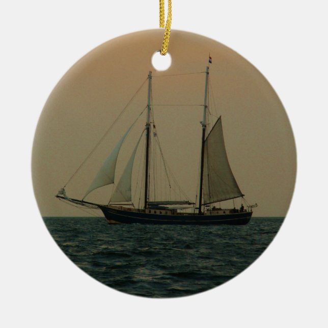 Ornement En Céramique Schooner historique (Devant)