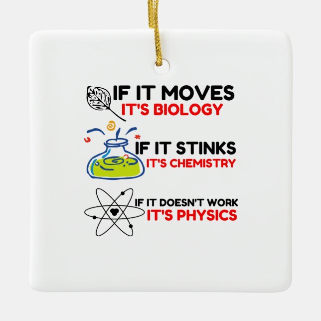 ORNEMENT EN CÉRAMIQUE SCIENCE BIOLOGY CHIMIISTRY PHYSICS (Devant)