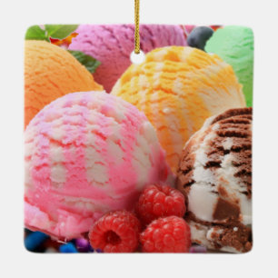 Ornement En Céramique scoops de glaces colorées