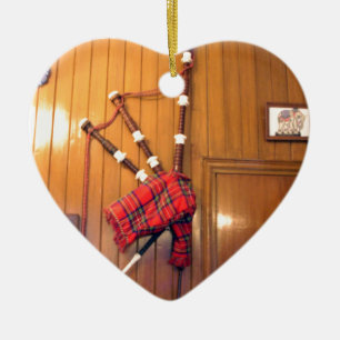 Ornement En Céramique Scotland Bagpipe Tartan Plaid Instrument de musiqu