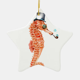 Ornement En Céramique Seahorse Steampunk