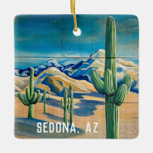 Ornement En Céramique Sedona, AZ Noël dans le désert