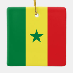 Ornement En Céramique Senegal (Senegalese) Flag