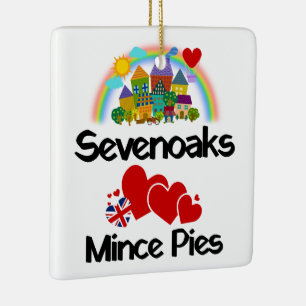 Ornement En Céramique Sevenoaks, Kent UK Aime Les Mince Pies