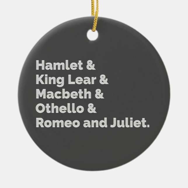 Ornement En Céramique Shakespeare (Devant)