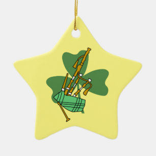 Ornement En Céramique Shamrock Bagpipe