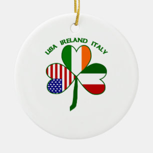 Ornement En Céramique Shamrock Italie USA Irlande