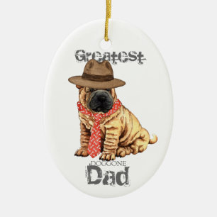 Ornement en céramique Shar-Pei Papa