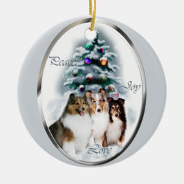 Ornement En Céramique Shetland Sheepdog Cadeaux de Noël