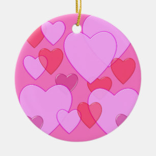 Ornement En Céramique Shining heart Valentine background rose