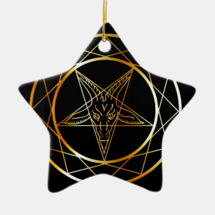 Ornement En Céramique Sigil d'or de Baphomet