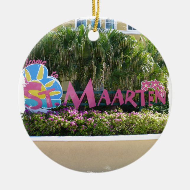 Ornement En Céramique Signe de St Maarten (Devant)