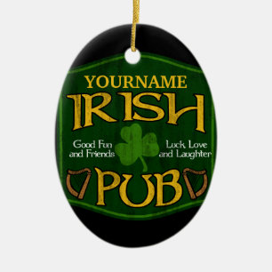 Ornement En Céramique Signe irlandais personnalisé de Pub