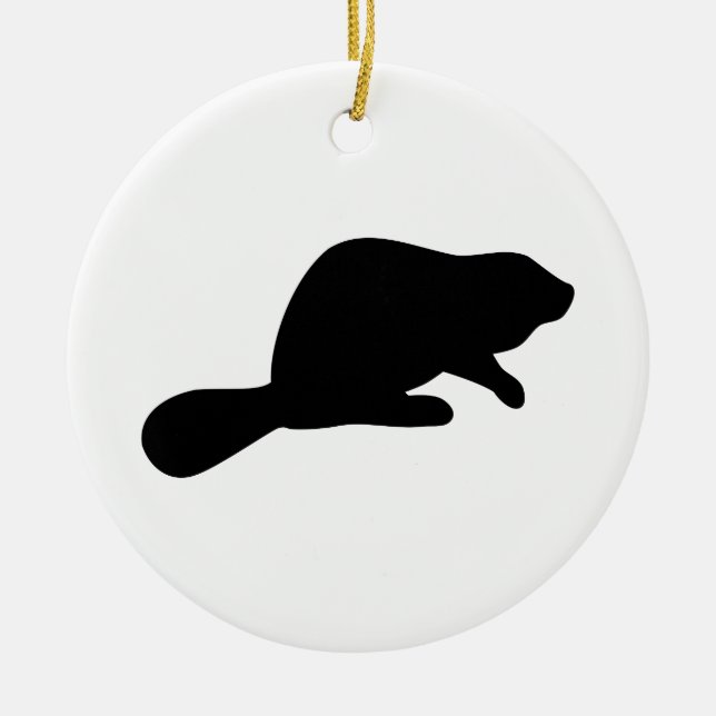 Ornement En Céramique Silhouette beaver (Devant)