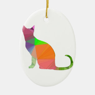 Ornement En Céramique Silhouette de chat à faible densité