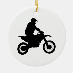 Ornement En Céramique Silhouette Motocross