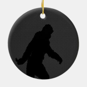 Ornement En Céramique Silhouette Sasquatch sur l'impression en fibre de 
