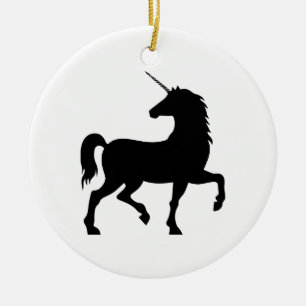 Ornement En Céramique Silhouette Unicorne