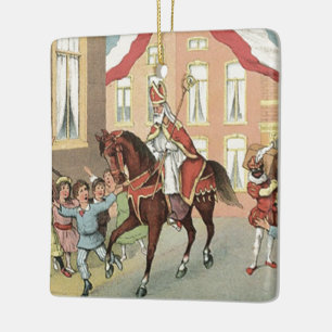 Ornement En Céramique Sinterklaas Dutch St. Nick Vintage St. Nicholas