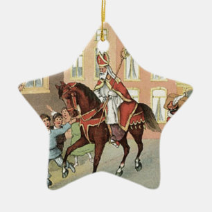 Ornement En Céramique Sinterklaas Dutch St. Nick Vintage St. Nicholas