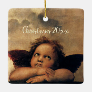 Ornement En Céramique Sistine Madonna Angels par Raphael Sanzio