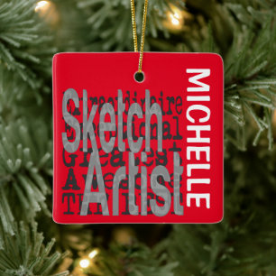 Ornement En Céramique Sketch Artiste Extraordinaire PERSONNALISÉ