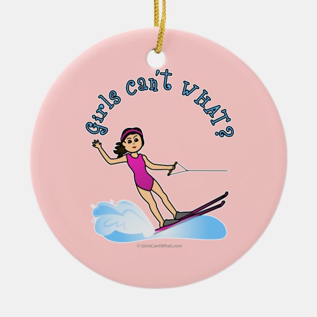 Ornement En Céramique Skieuse d'eau douce (Devant)