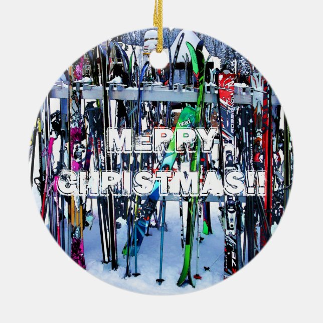 Ornement En Céramique Skis and Poles (Dos)