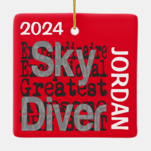 Ornement En Céramique Sky Diver Extraordinaire PERSONNALISÉ