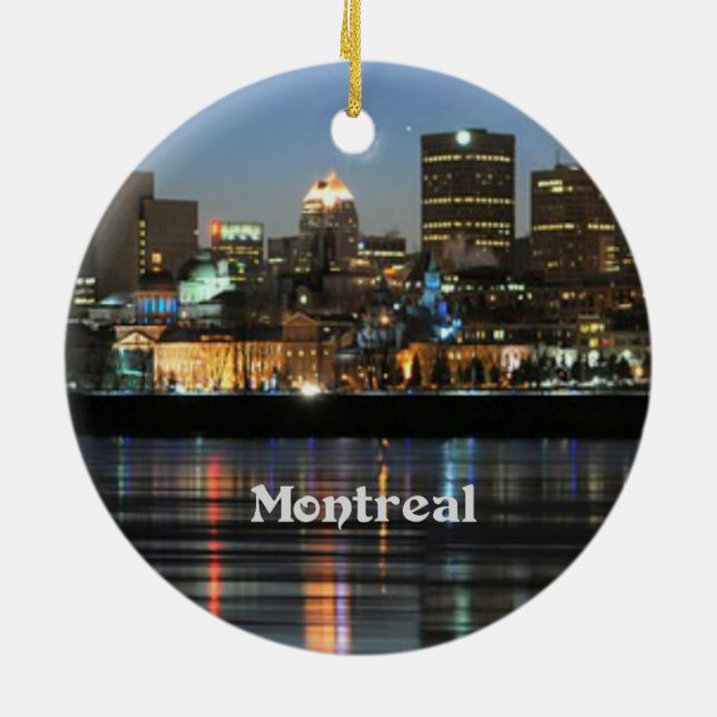 Ornement En Céramique Skyline de Montréal (Dos)