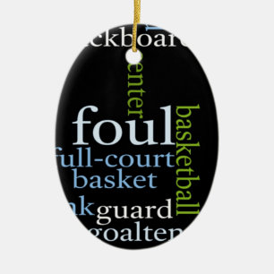 Ornement En Céramique Slam Dunk of Words : Jeu de basket-ball des champi
