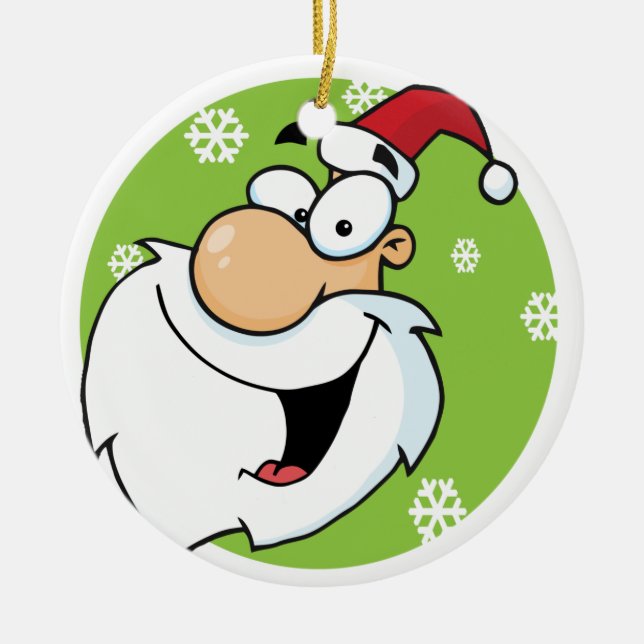 Ornement En Céramique Smiley Père Noël Keepsaké (Devant)