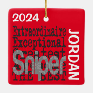 Ornement En Céramique Sniper Extraordinaire PERSONNALISÉ