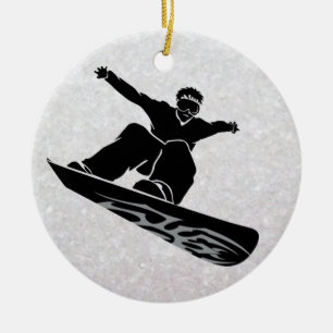 Ornement En Céramique snowboardeur