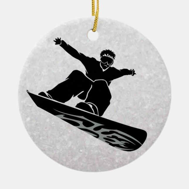 Ornement En Céramique snowboardeur (Devant)