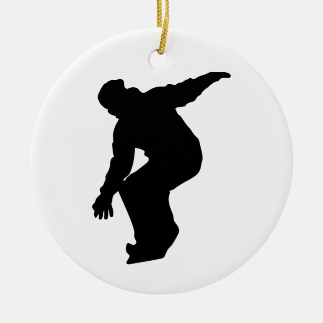 Ornement En Céramique Snowboardeur Silhouette (Devant)
