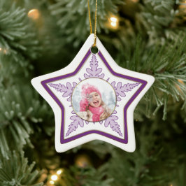 Ornement En Céramique Snowflake Photo Star