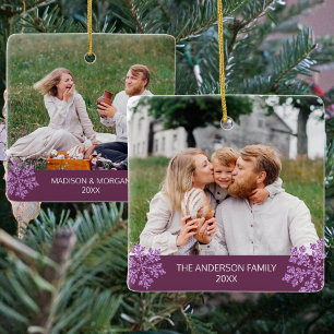 Ornement En Céramique Snowflake Plum Bling tendance 2 Photo Noël
