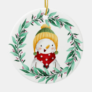Ornement en céramique Snowman