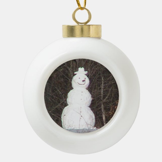 Ornement en céramique Snowman (Devant)