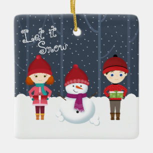 Ornement En Céramique Snowman Winter Wonderland